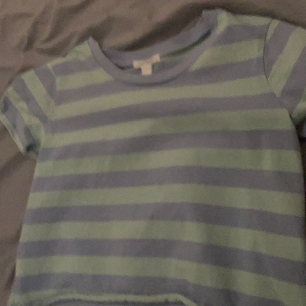 Blue and green striped crop top!